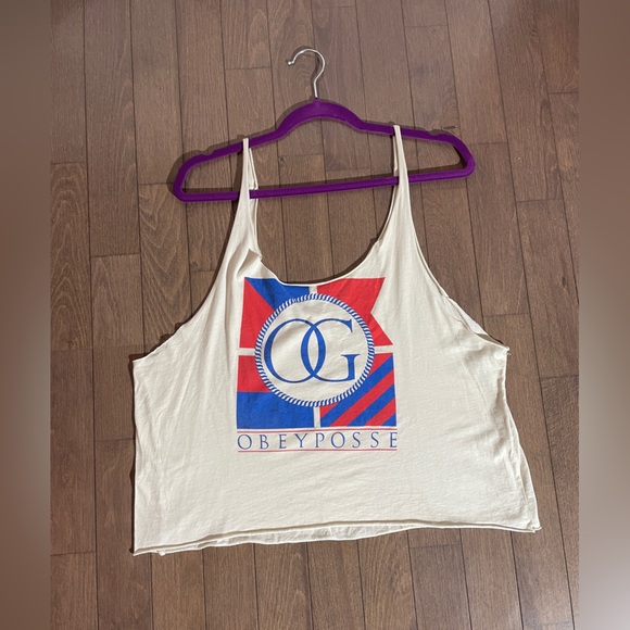 Obey White Tank Top, Size Medium, Made in America - Picture 4 of 6